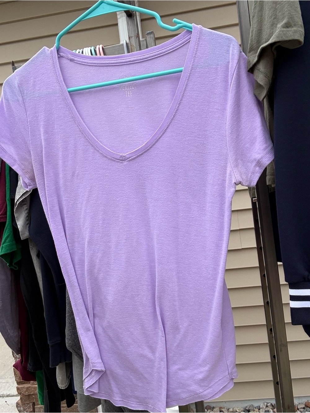 SO Lilac V-Neck Short Sleeve Tee - Picture 1 of 2